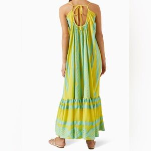 Pearl & Caviar Zakar Maxi Dress in a yellow and light blue cotton blend